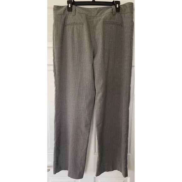 AB Studio Pants - Women's Ab Studio Women's Dress Pants Size 14 Gray Pin Striped Faux Pockets